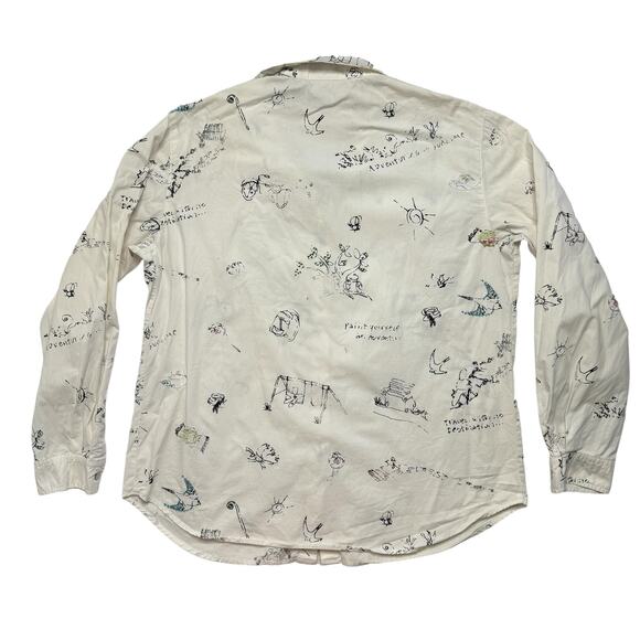 CHICOS Paint Yourself An Adventure Art To Wear Button Up Shirt Size Large (2) - Picture 5 of 9